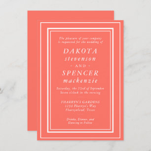 Minimalistisch levend koraal   Eenvoudig modern hu Kaart