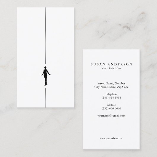 Minimalistisch lichaam beeldhouwen vrouw silhouet visitekaartje (Voorkant / Achterkant)