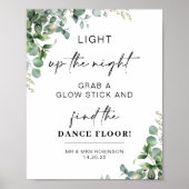 Minimalistisch licht op het nachtgloed dansbord poster (Voorkant)