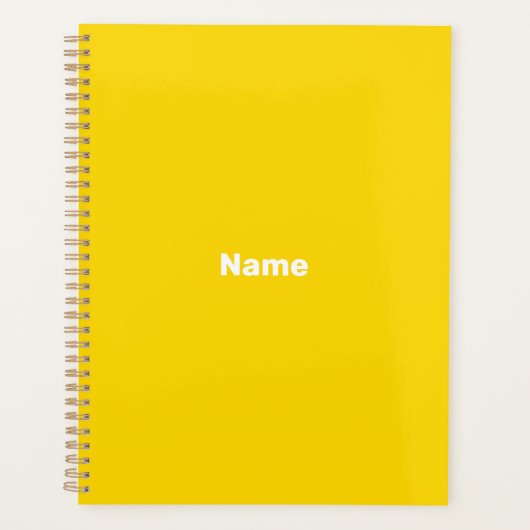 Minimalistisch licht oranje aangepaste tekst jaar  planner (Voorkant)