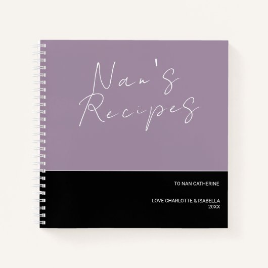 MINIMALISTISCH LICHT PAARSE ZWART CADEAURECEPT KOO NOTITIEBOEK (Voorkant)