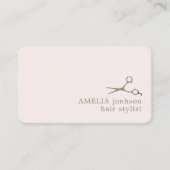 Minimalistisch licht pastel faux koperen schaar ha visitekaartje (Voorkant)