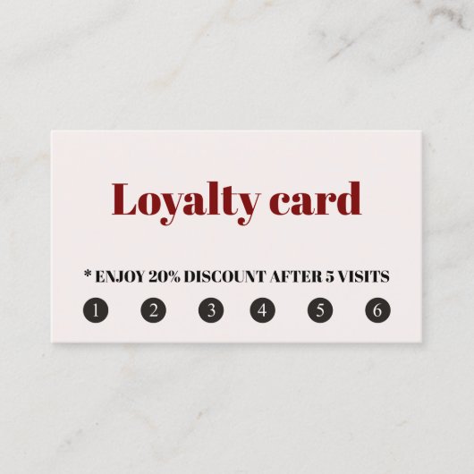 Minimalistisch licht pastel vet schoonheidssalon klantenkaartje (Voorkant)