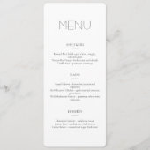 Minimalistisch licht restaurant- of trouwmenu programmakaart (Voorkant)