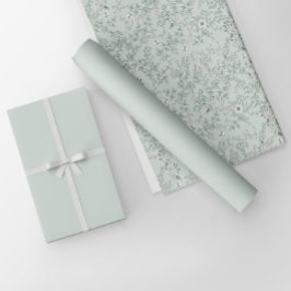 Minimalistisch Licht Wit Sage Groene Stevige Kleur Cadeaupapier
