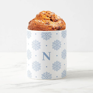 Minimalistisch Lichtblauw Sneeuwvlokken Monogram W Koffiemok