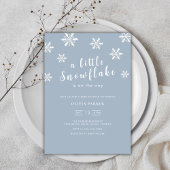 Minimalistisch lichtblauw winterblauw Baby shower Kaart