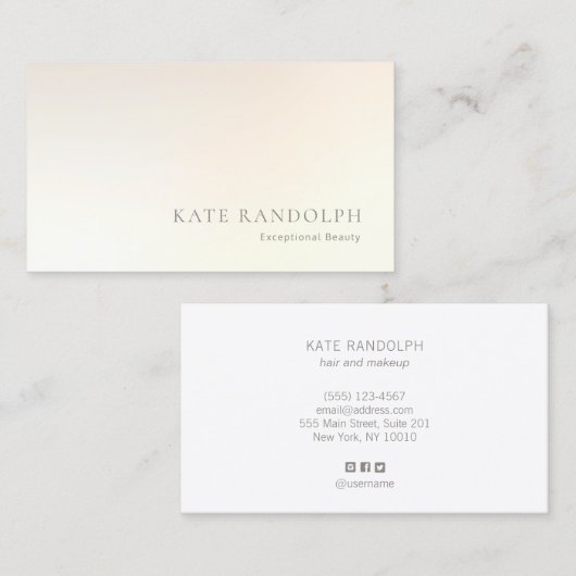 Minimalistisch lichtgeel goud visitekaartje (Voorkant / Achterkant)