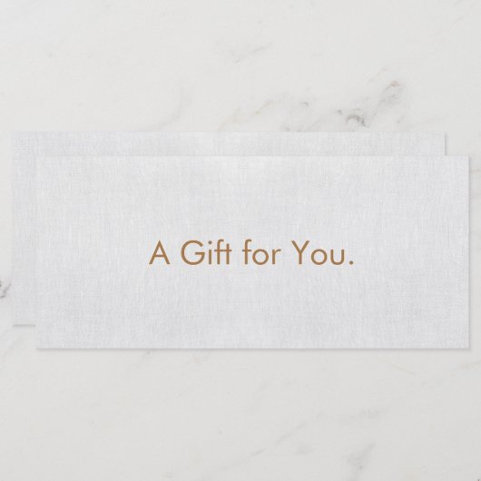 Minimalistisch lichtgrijs cadeaubon (Voorkant / Achterkant)