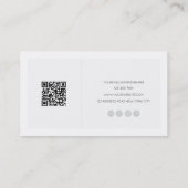 Minimalistisch lichtgrijs monogram QR-code Visitekaartje (Achterkant)