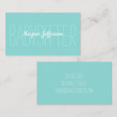 Minimalistisch lichtgroen Babysitter Kinderopvang  Visitekaartje (Voorkant / Achterkant)