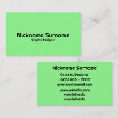 Minimalistisch, lichtgroen en zwart elegant visitekaartje (Voorkant / Achterkant)