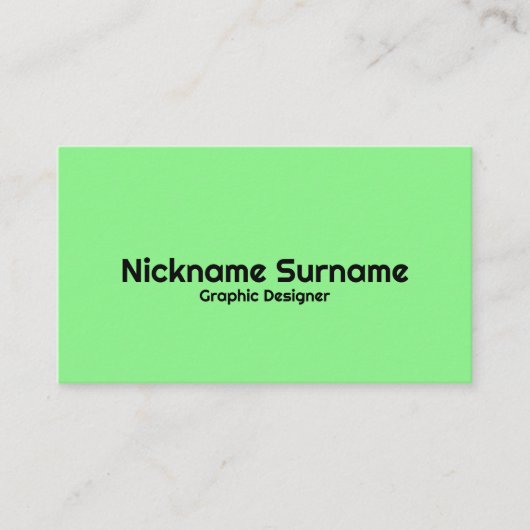 Minimalistisch, lichtgroen en zwart elegant visitekaartje (Voorkant)