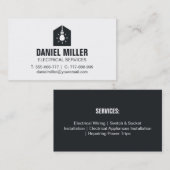 Minimalistisch lichtpaneelpictogram elektricien visitekaartje (Voorkant / Achterkant)