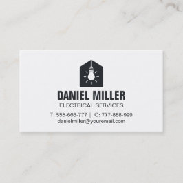 Minimalistisch lichtpaneelpictogram elektricien visitekaartje
