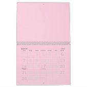 Minimalistisch lichtroze borstkankerbewustzijn kalender (Mar 2027)