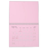 Minimalistisch lichtroze borstkankerbewustzijn kalender (Feb 2027)