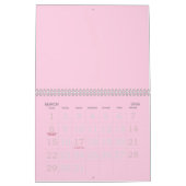 Minimalistisch lichtroze borstkankerbewustzijn kalender (Mar 2026)