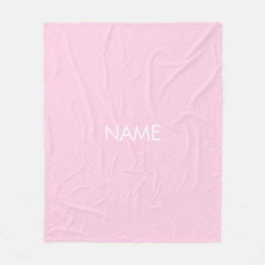 Minimalistisch lichtroze effen aangepaste naam mon fleece deken (Voorkant)