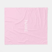 Minimalistisch lichtroze effen aangepaste naam mon fleece deken (Voorkant (Horizontaal))