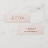 Minimalistisch: lichtroze linnen look mini visitekaartje (Voorkant / Achterkant)