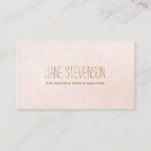 Minimalistisch: lichtroze linnen look visitekaartje (Voorkant)