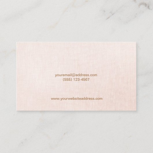 Minimalistisch: lichtroze linnen look visitekaartje (Achterkant)