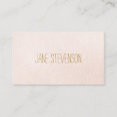Minimalistisch: lichtroze linnen look visitekaartje (Voorkant)