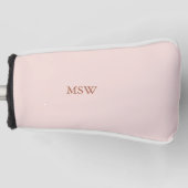Minimalistisch lichtroze monogram stijlvol golfheadcover (Voorkant)