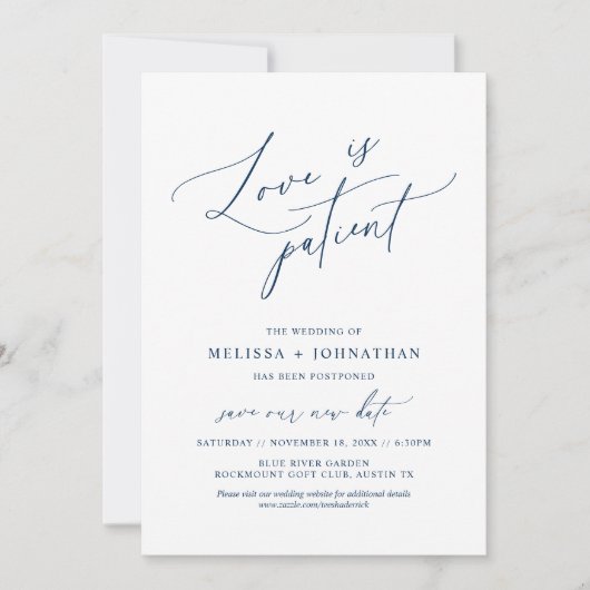 Minimalistisch, Liefde is geduldig, Datumkaart wij Kaart (Voorkant)