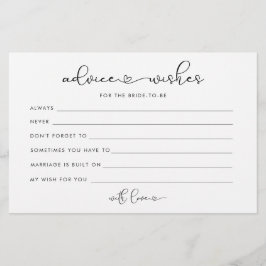 Minimalistisch liefdesadvies voor de bruidskaarten flyer