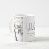 Minimalistisch liefdesfotoweddenschap koffiemok (Voorkant links)