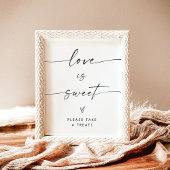 Minimalistisch liefdesgebaar voor de zoete douche poster