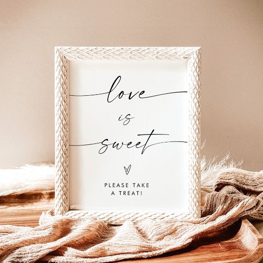 Minimalistisch liefdesgebaar voor de zoete douche poster