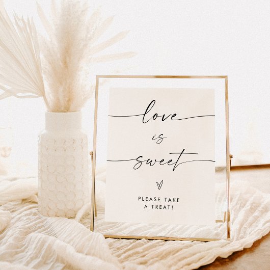 Minimalistisch liefdesgebaar voor de zoete douche poster