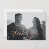 Minimalistisch liefdeshart bruiloft Foto bedankt (Voorkant)