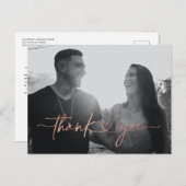 Minimalistisch liefdeshart bruiloft Foto bedankt Briefkaart (Voorkant / Achterkant)