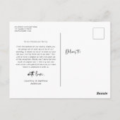 Minimalistisch liefdeshart bruiloft Foto bedankt Briefkaart (Achterkant)
