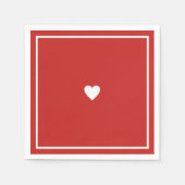 Minimalistisch liefdeshart op rood huwelijk servet (Voorkant)