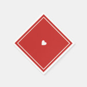 Minimalistisch liefdeshart op rood huwelijk servet (Hoek)