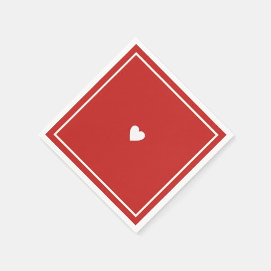 Minimalistisch liefdeshart op rood huwelijk servet (Hoek)