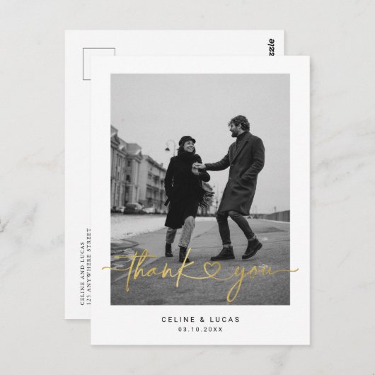 Minimalistisch liefdeshartsweduwschap Hartelijk da Briefkaart (Voorkant / Achterkant)