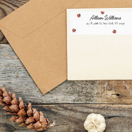 Minimalistisch lieveheersbeestje Baby shower Etiket