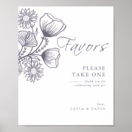 Minimalistisch liggend botanische bruiloftsbord va poster