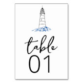 Minimalistisch Lighthouse Trouwtafel nummer Kaart (Voorkant)
