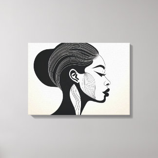 Minimalistisch lijnkunstportret canvas afdruk