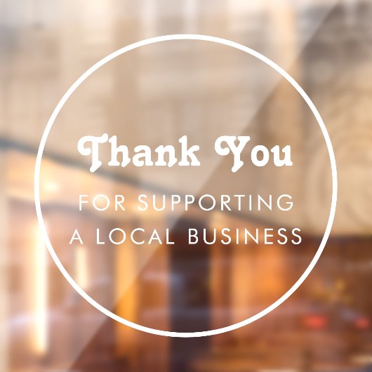 Minimalistisch Lijst Dank u voor lokale merktekens Raamsticker (Vel 2)