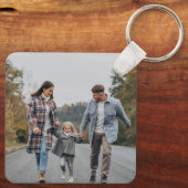 Minimalistisch Lijst gepersonaliseerde foto Sleutelhanger (Achterkant)