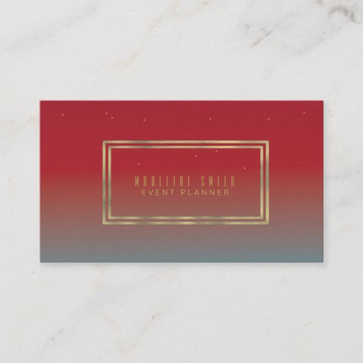 Minimalistisch Lijst met dubbele riem met goudolie Visitekaartje (Voorkant)