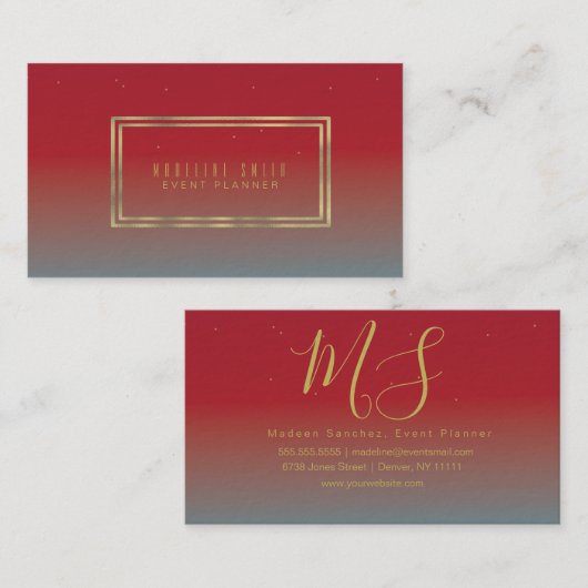 Minimalistisch Lijst met dubbele riem met goudolie Visitekaartje (Voorkant / Achterkant)